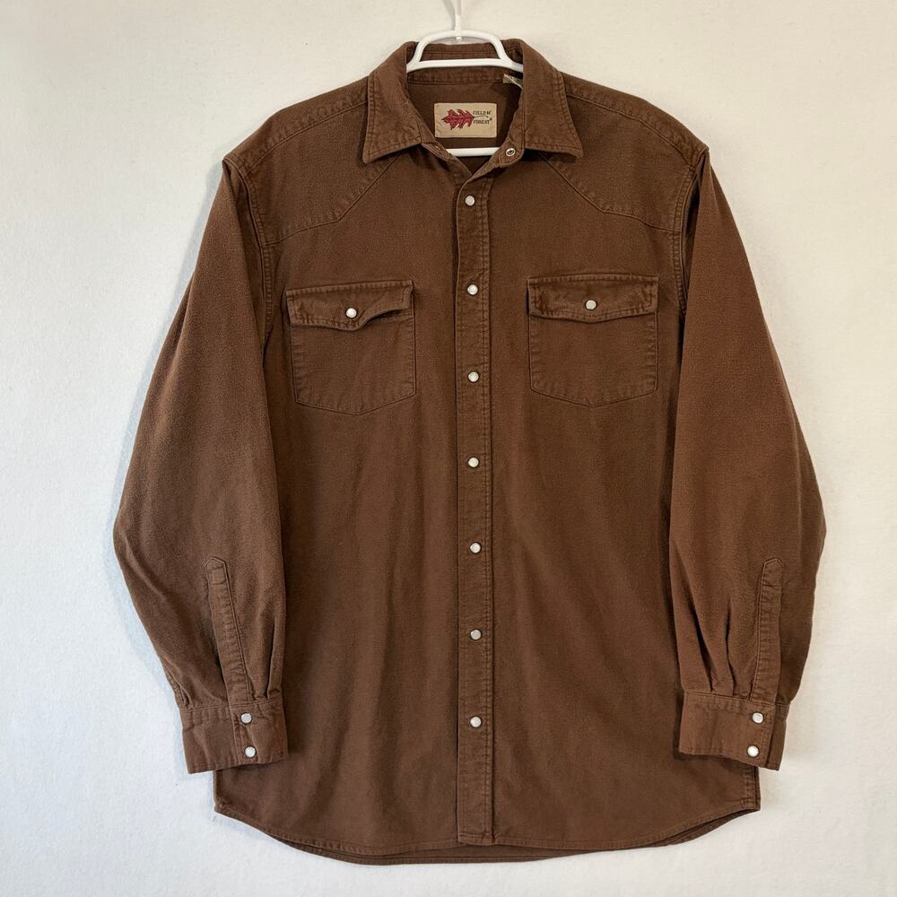 Field & Forrest Peal Snap Shirt Men's Large Tall 100% Cotton Flannel Long Sleeve